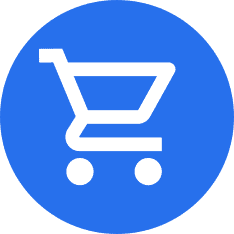 Icon of shopping cart in a circle